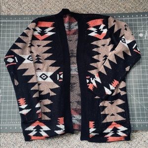 Acrylic sweater with southwestern color
